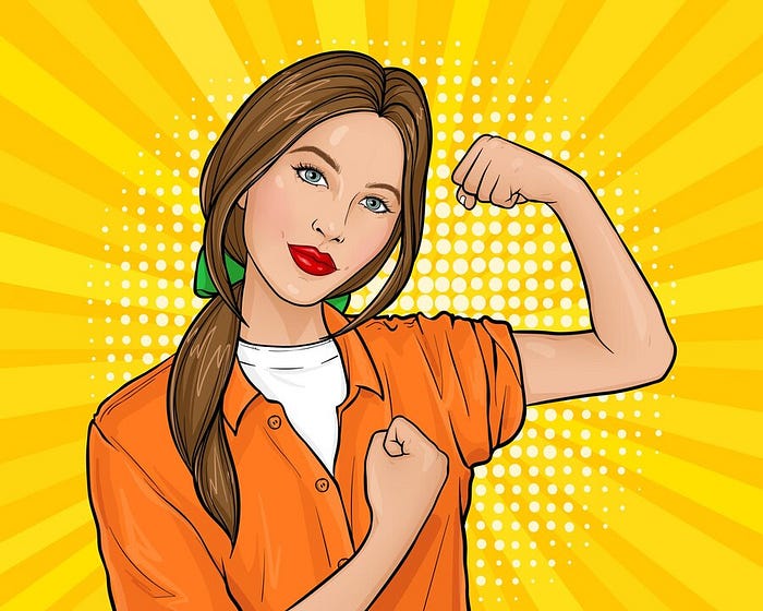 victoria-riess-pop-art-illustration-confident-woman-demonstrating-her-strength-by-roll-up-her-sleeve